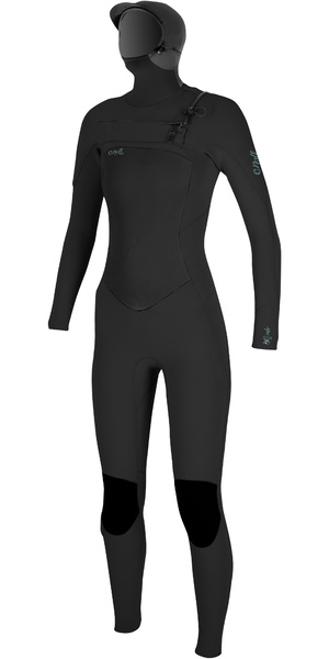 2025 O'Neill Womens Epic 6/5/4mm Chest Zip Hooded Wetsuit 5378 - Black